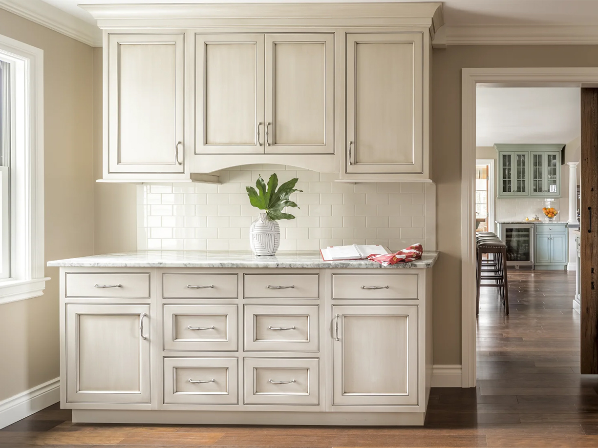 Handcock white dining cabinets