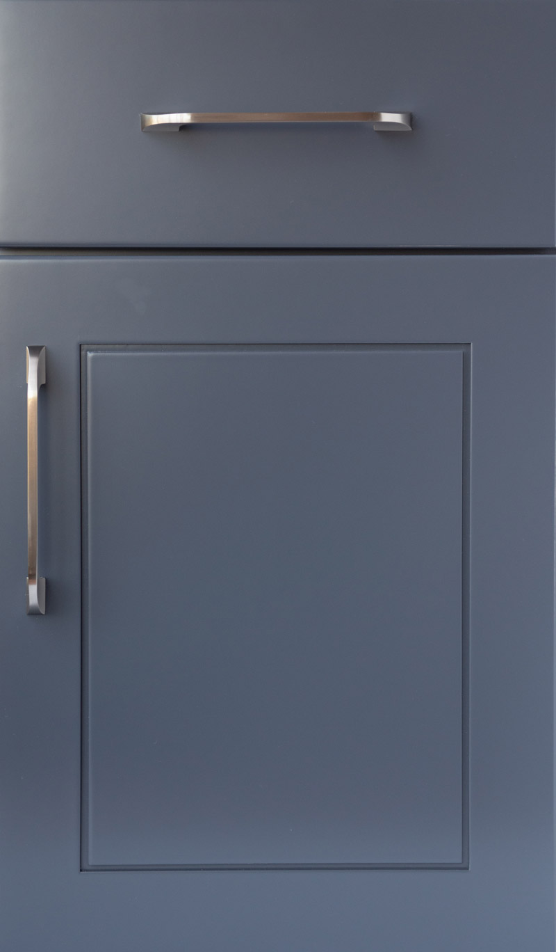 Navy blue cabinet door