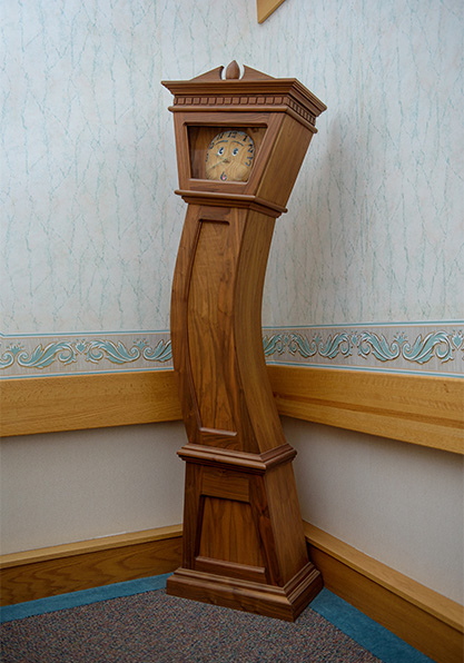 Walnut grandfather clock
