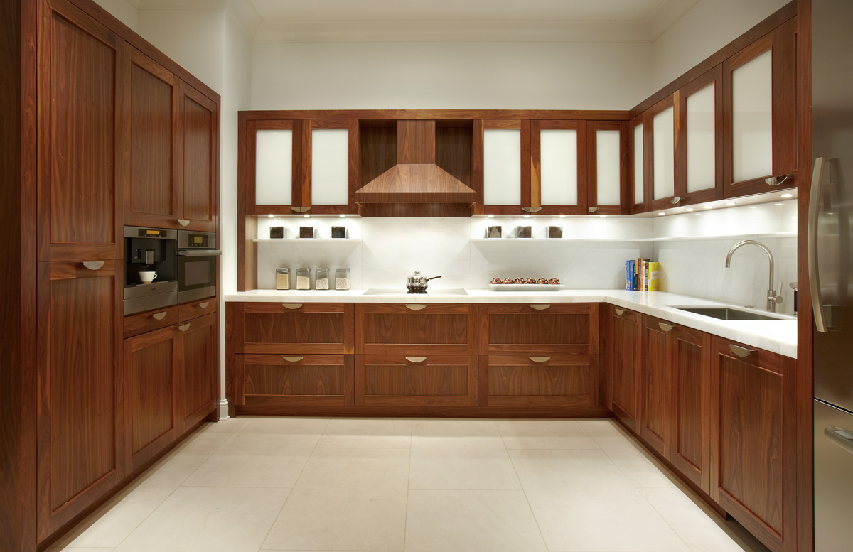 Walnut kitchen cabinets